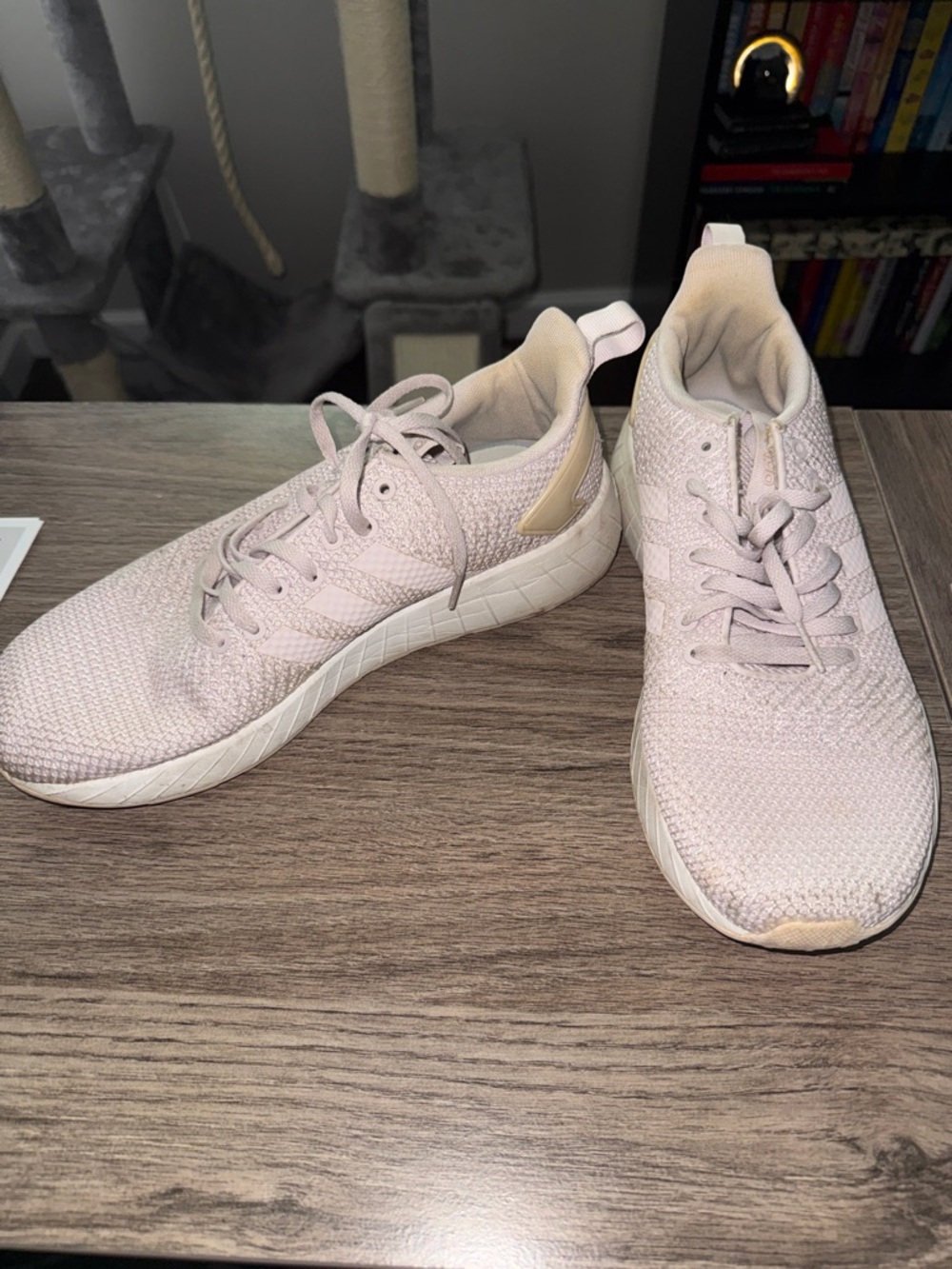 adidas Women's Pale Pink Knit Running Sneakers
